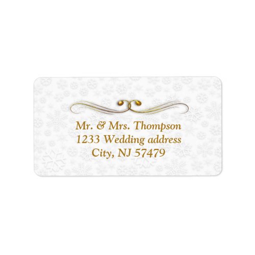 White Christmas Wedding Labels