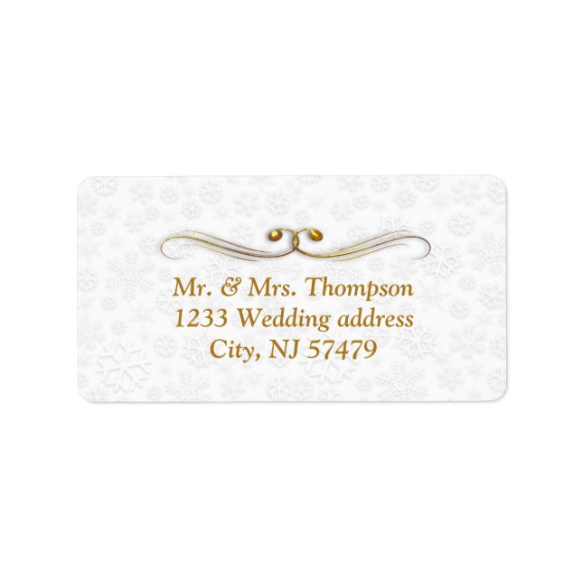 White Christmas Wedding Labels (Front)