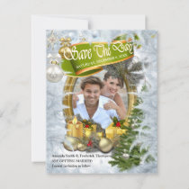 White Christmas Wedding Save The Day Invitation