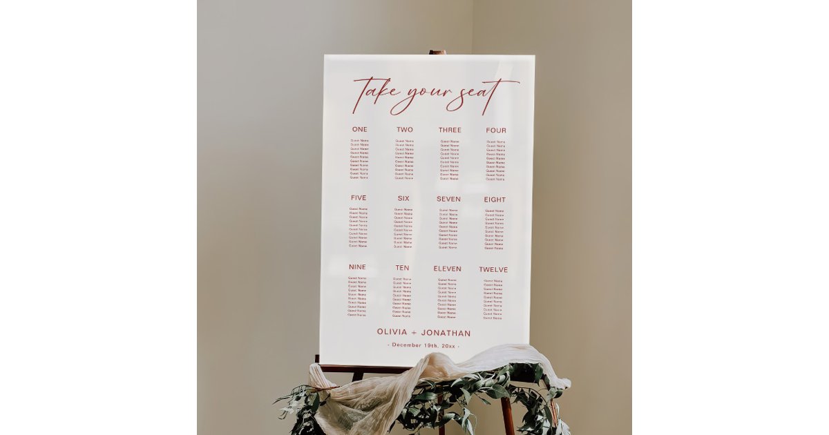 white-christmas-wedding-seating-chart-acrylic-sign-zazzle