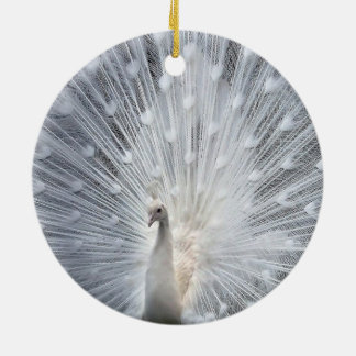 White Christmas White Peacock Ornaments