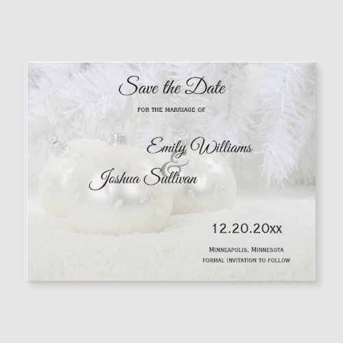 White Christmas  Winter Wedding Save the Date