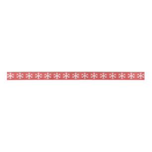 White Christmas Winter Wonderland Snowman Tree Satin Ribbon