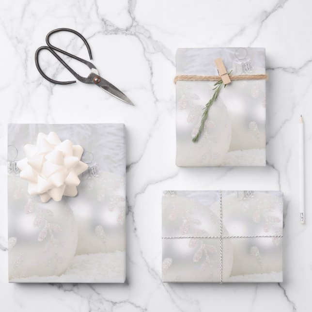 White Christmas Wrapping Paper Sheets (Front)