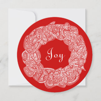 White Christmas Wreath Holiday Card