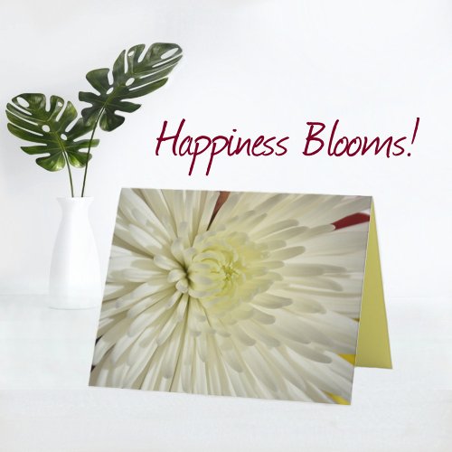 White Chrysanthemum Floral Note Card