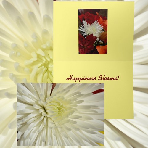 White Chrysanthemum Floral Photographic Card