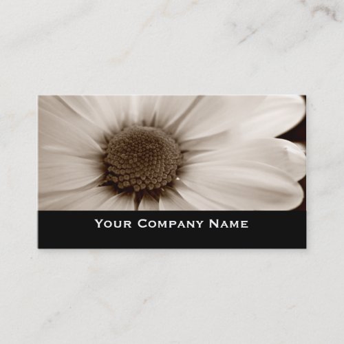 White Chrysanthemum sepia flower Business Cards