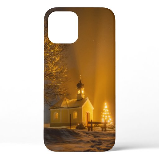 WHITE CHURCH AND BROWN TREE iPhone 12 CASE