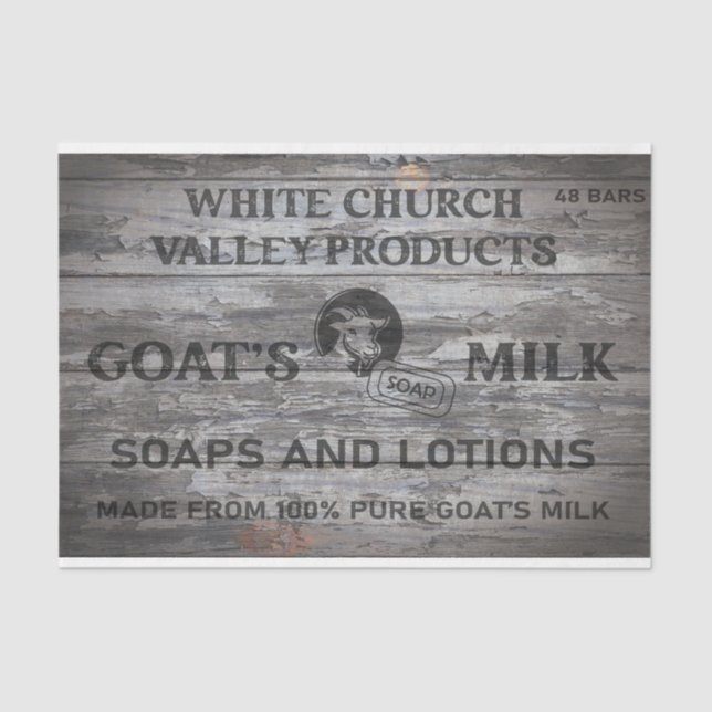 White Church Goat's Milk Decoupage Paper (Front)