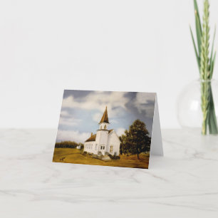 White Church in Country Setting Note Card