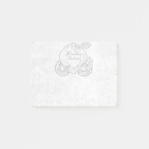 White Cinderella Carriage Storybook Personalized Post_it Notes