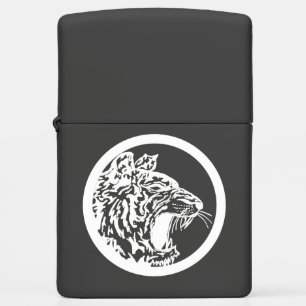 White Circle Tiger Head Zippo Lighter