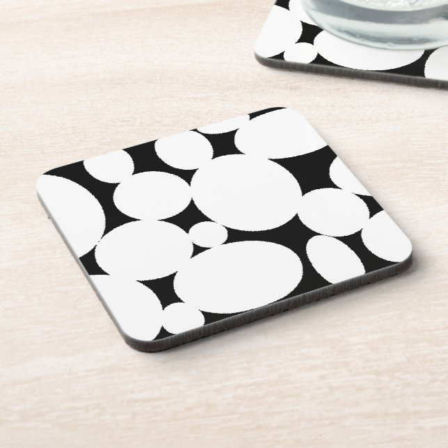 WHITE CIRCLES DRINK COASTER (Left Side)