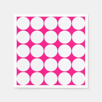 white circles in bright pink