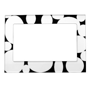 WHITE CIRCLES MAGNETIC PHOTO FRAME