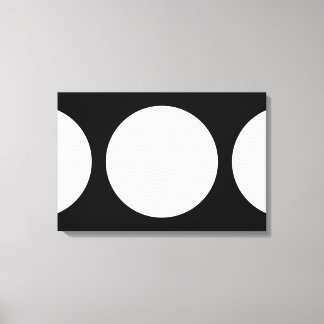 White Circles on Black Canvas Print
