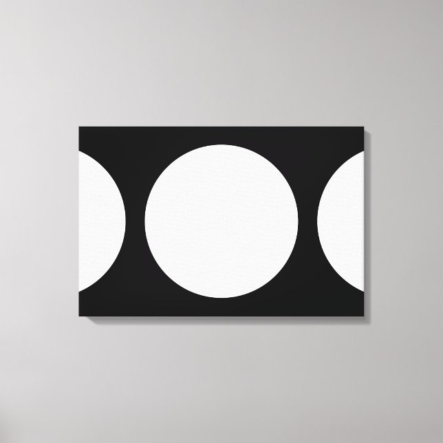 White Circles on Black Canvas Print (Front)