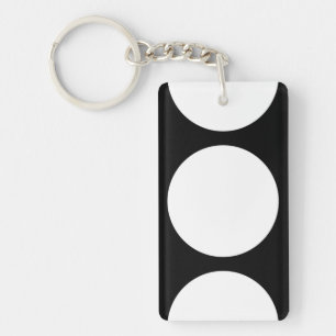 White Circles on Black Keychain