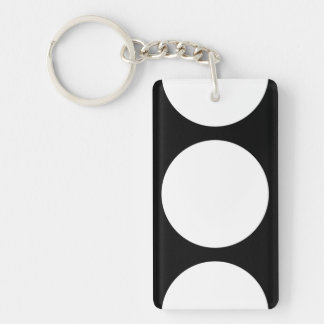 White Circles on Black Keychain