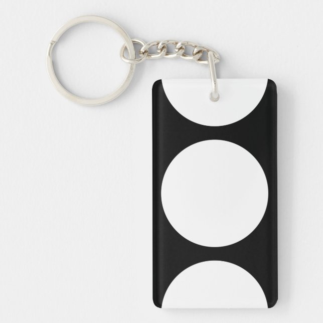 White Circles on Black Keychain (Front)