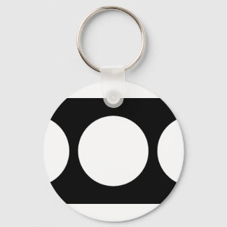White Circles on Black Keychain