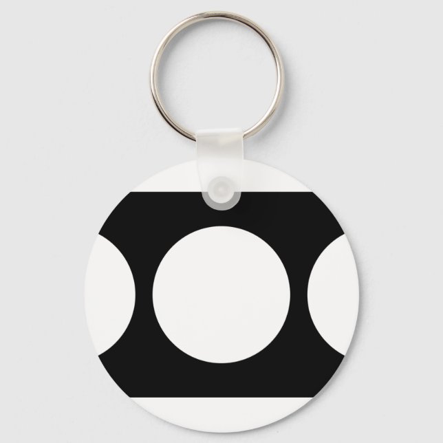 White Circles on Black Keychain (Front)