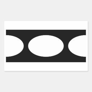 White Circles on Black Rectangular Sticker
