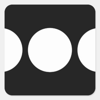 White Circles on Black Square Sticker