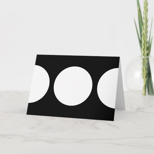 White Circles on Black Thank You Card (Front)