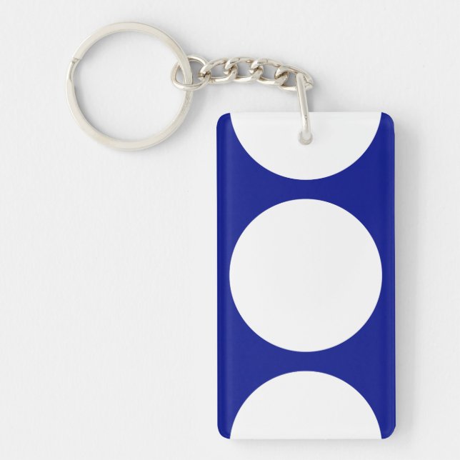White Circles on Blue Keychain (Front)