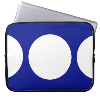 White Circles on Blue Laptop Sleeve