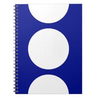 White Circles on Blue Notebook