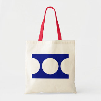 White Circles on Blue Tote Bag