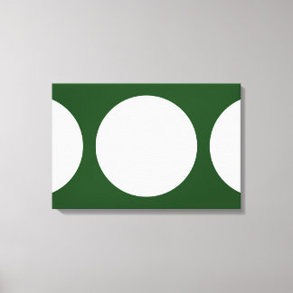 White Circles on Green Canvas Print