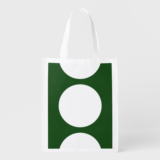 White Circles on Green Grocery Bag (Front)