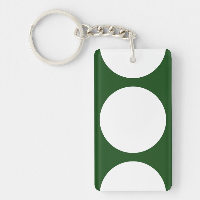 White Circles on Green Keychain (Front)