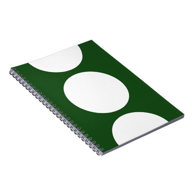 White Circles on Green Notebook (Right Side)