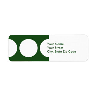 White Circles on Green return address label
