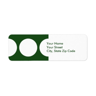 White Circles on Green return address label