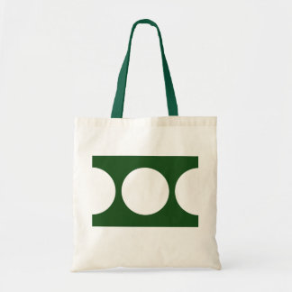 White Circles on Green Tote Bag