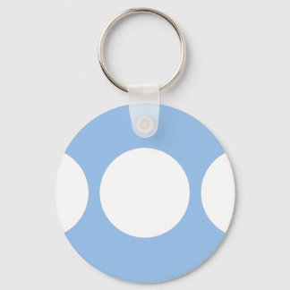 White Circles on Light Blue Keychain