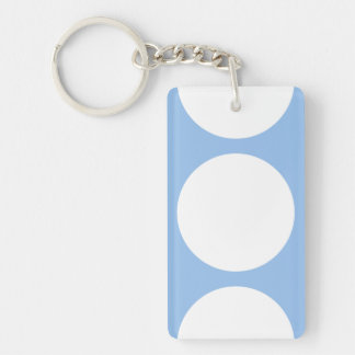 White Circles on Light Blue Keychain