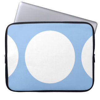 White Circles on Light Blue Laptop Sleeve