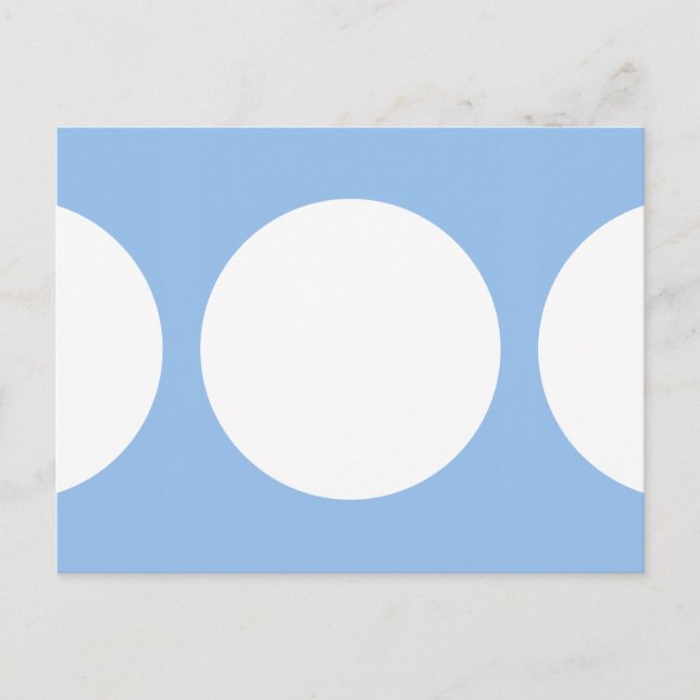 White Circles on Light Blue Postcard (Front)