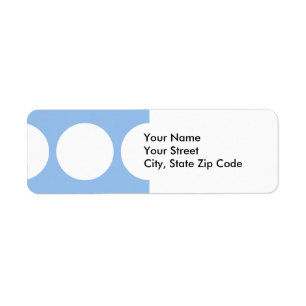 White Circles on Light Blue return address label