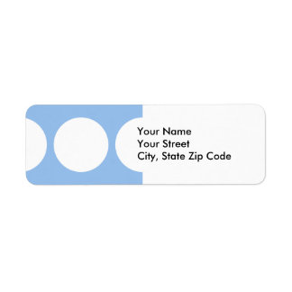 White Circles on Light Blue return address label