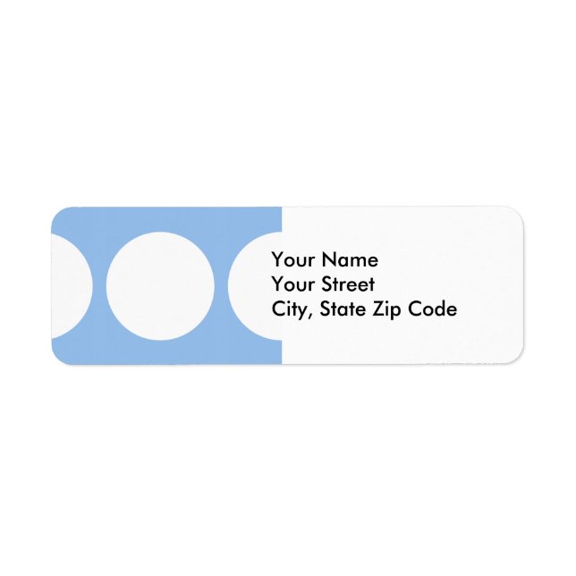 White Circles on Light Blue return address label (Front)