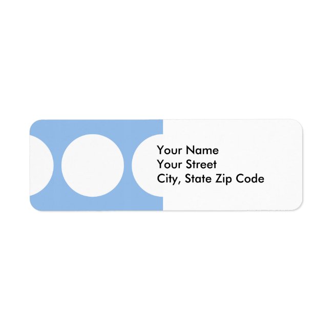 White Circles on Light Blue return address label