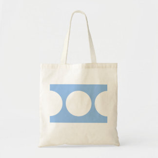 White Circles on Light Blue Tote Bag